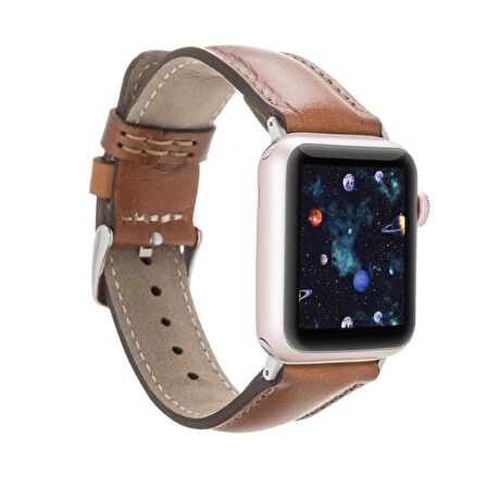 Bouletta Apple Watch Uyumlu Deri Kordon 42-44-45mm RST2EF Taba