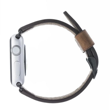 Apple Watch Uyumlu Deri Kordon 42-44-45mm SM26 Kahve