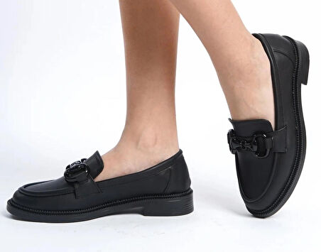 Kadın Loafer Makosen Casual Tokalı Günlük Ayakkabı Şık Ve Rahat
