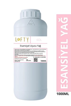 Gül Esansiyel Uçucu Yağ, Konsantre Esans, Saf Hobi Esansı, Mum, Sabun, Oda Kokusu 1000 ML