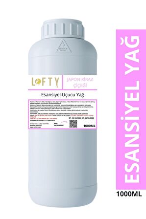 Japon Kiraz Çiçeği Esansiyel Uçucu Yağ, Konsantre Esans, Hobi Esansı, Mum, Sabun, Oda Kokusu 1000 ML