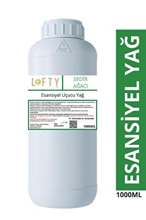Sedir Ağacı Esansiyel Uçucu Yağ, Konsantre Esans, Saf Hobi Esansı, Mum, Sabun, Oda Kokusu 1000 ML