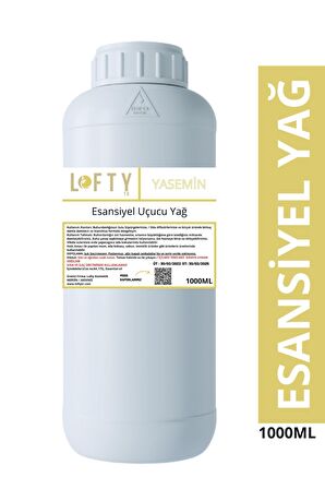 Yasemin Esansiyel Uçucu Yağ, Konsantre Esans, Saf Hobi Esansı, Mum, Sabun, Oda Kokusu 1000 ML