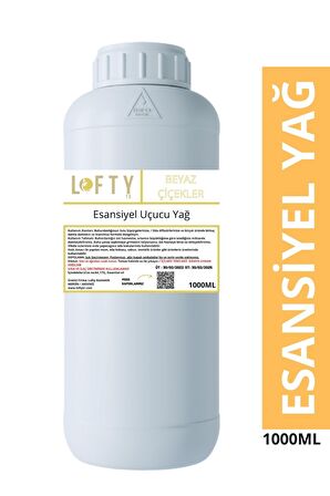 Beyaz Çiçekler Esansiyel Uçucu Yağ, Konsantre Esans, Saf Hobi Esansı, Mum, Sabun, Oda Kokusu 1000 ML
