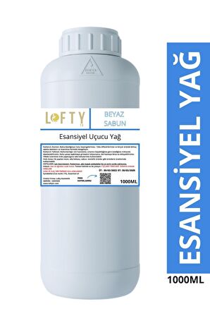 Beyaz Sabun Esansiyel Uçucu Yağ, Konsantre Esans, Saf Hobi Esansı, Mum, Sabun, Oda Kokusu 1000 ML
