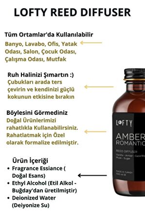 Amber Romantik Bambu Çubuklu Oda Kokusu 100 ML