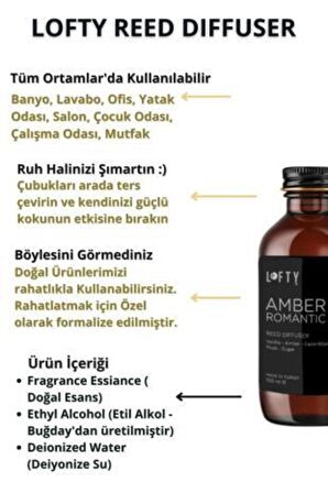 Amber Romantik Bambu Çubuklu Oda Kokusu 50 ML