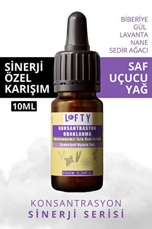 Konsantrasyon - Odaklanma Sinerji Karışım Esansiyel Uçucu Yağ Buhurdanlık Yağı Aromaterapi Difüzör,
