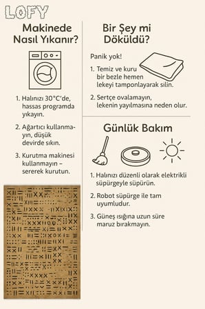 Bohem Tarz Geometrik Halı – Yıkanabilir & Kaymaz | İnce Yapı, Alerji Dostu, Evcil Uyumlu