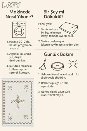 Minimalist Geometrik Halı – Bohem Tarz | Kaymaz Taban, Yıkanabilir, Evcil & Bebek Dostu