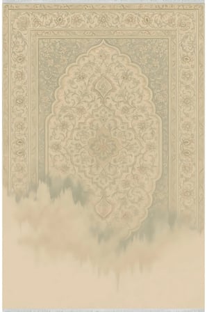 Eriyen Retro Halı – Bej Tonlarda Sanatsal Desen | Kaymaz, Yıkanabilir