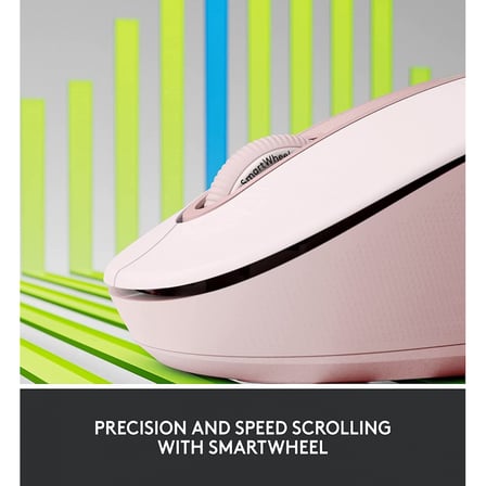LOGITECH 910-006254, M650 Signature, Rose, Sağ El, USB Nano 2,4G Kablosuz, 4000dpi, Optik, 5 Tuşlu, 24ay Pil Ömrü, Sessiz Mouse
