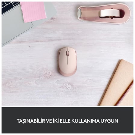 LOGITECH 910-006865, M171 Rose, USB Nano 2,4G Kablosuz, 1000dpi, Optik, 3 Tuşlu, 12ay Pil Ömrü, Mouse
