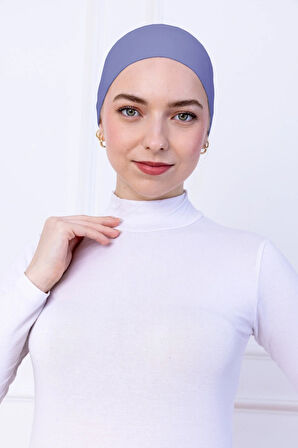 Kaymayan Silikonlu Bandana Bone Mavi - Kadın Tesettür Dikişsiz Kaymaz Geçme - Sportif Saç Bandı