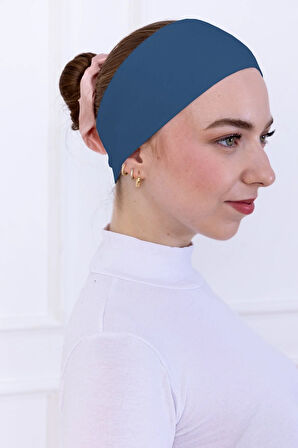 Kaymayan Silikonlu Bandana Bone Turkuaz - Kadın Tesettür Dikişsiz Kaymaz Geçme - Sportif Saç Bandı