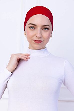 Kaymayan Silikonlu Bandana Bone Kırmızı - Kadın Tesettür Dikişsiz Kaymaz Geçme - Sportif Saç Bandı