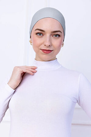 Kaymayan Silikonlu Bandana Bone - Sportif Saç Bandı-Açık Gri