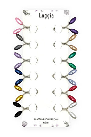 Eşarp Şal Klipsi 12 Adet Arpa Model Karışık Renk Klips - Kadın Tesettür Aksesuar İğne