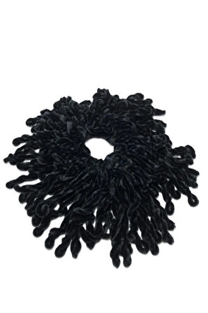 Kadife Topuz Tokası 2li Siyah ve Beyaz Set Dolgun Lastikli Tesettür Kadın Toka 2 Adet