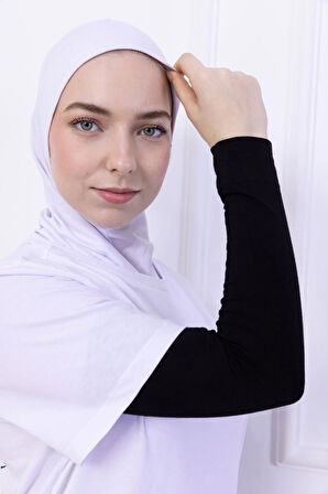 Likralı Penye Kolluk Siyah - Pratik Kadın Tesettür Düz Namaz Kolluğu 1 Çift 40cm Viskon Hijab