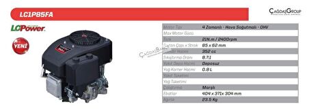 Loncin LC1P85FA Marşlı dikey Milli tek Motor 11HP 