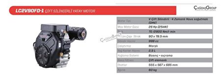 Loncin LC2V90FD-1 Marşlı Dikey Milli tek Motor 26 HP