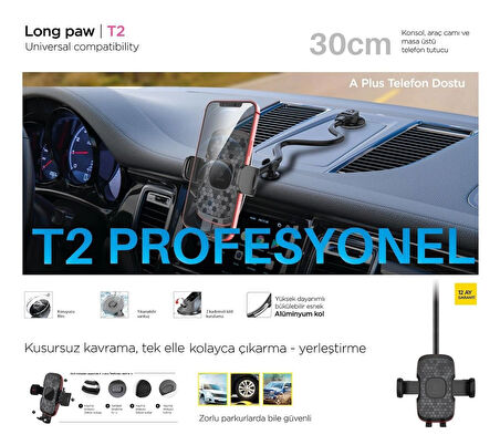 İBERRY LONG PAW T2 VANTUZLU ARAÇ İÇİ TELEFON TUTUCU