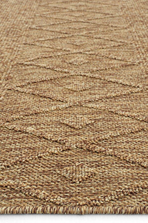 Seyran Halı Loopy 620 Kahve Kolay Temizlenen Dekoratif Sisal Jüt Halı