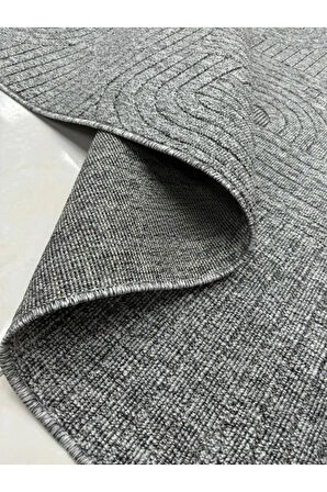 Seyran Halı Loopy 623 Antrasit Kolay Temizlenen Dekoratif Sisal Jüt Halı