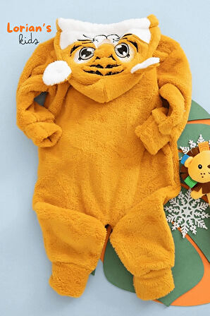 Welsoft Kaplan Yumuşak Peluş Fermuarlı Bebek Tulumu - 6 Yaş