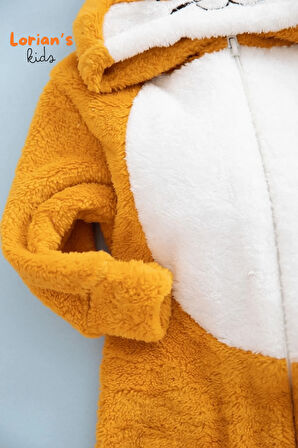 Welsoft Kaplan Yumuşak Peluş Fermuarlı Bebek Tulumu - 6 Yaş