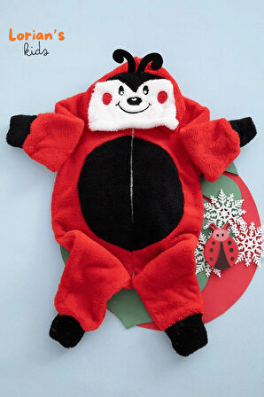 Welsoft Uğurböceği Yumuşak Peluş Fermuarlı Bebek Tulumu - 3 Yaş
