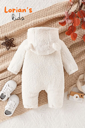 Welsoft Ekru Ayıcık Peluş Çocuk Tulumu Unisex - 18 Ay