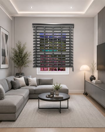 Picasso Kumaş Jaluzi Stor Perde Alüminyum Kasalı Yüksek Kaliteli Özel Ölçü / Füme