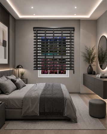 Picasso Kumaş Jaluzi Stor Perde Alüminyum Kasalı Yüksek Kaliteli Özel Ölçü / Antrasit