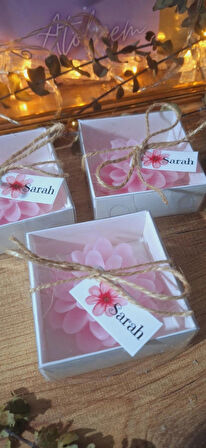 SÜSLEMELİ  PEMBE LOTUS MUM 10 ADET DOĞUM GÜNÜ MEVLİT BABY SHOWER NİKAH