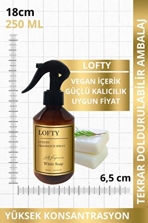 Beyaz Sabun Oda ve Çamaşır Spreyi Oda Parfümü, Oda Kokusu, Koku Giderici White Soap 250ML