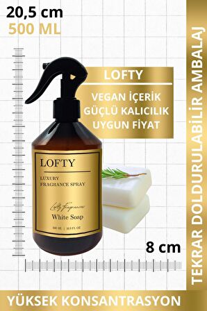 Beyaz Sabun Oda ve Çamaşır Spreyi Oda Parfümü, Oda Kokusu, Koku Giderici White Soap 500ML