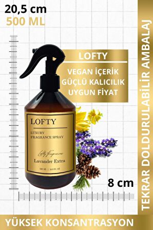 Lavanta Extra Oda ve Çamaşır Spreyi Oda Parfümü, Oda Kokusu, Koku Giderici Lavander Extra 500ML