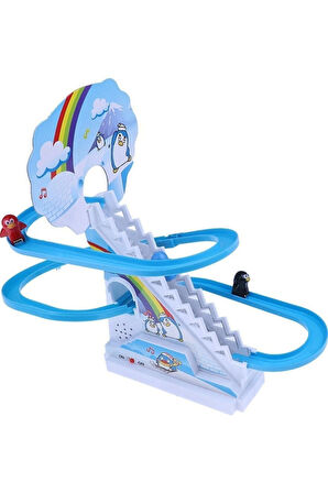 Oyuncak Penguen Kaydıraklı Işıklı Sesli Dön Dolaş Kaydıraklı Merdivenli Penguen - 3+ Yaş