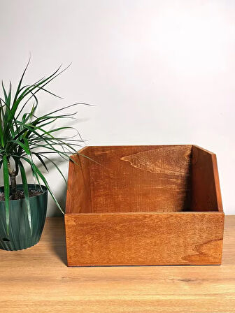 Ahşap LP Plak Sandığı - Organizer Kutu - Wooden LP Record Box