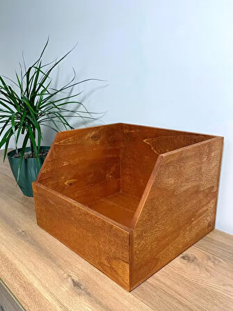 Ahşap LP Plak Sandığı - Organizer Kutu - Wooden LP Record Box