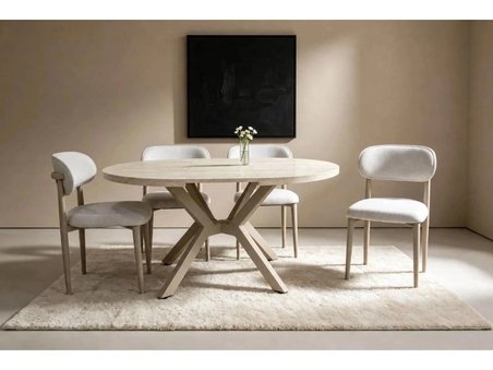 LOFT  KAPİÇİNO AYAK TRAVERTEN AÇILIR MASA SANDALYE SETİ