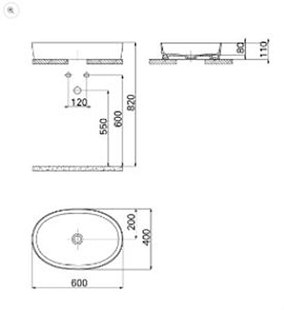 Creavit Loop Oval İnce Masaüstü Setüstü Çanak Lavabo Mat Cappuccino LP160