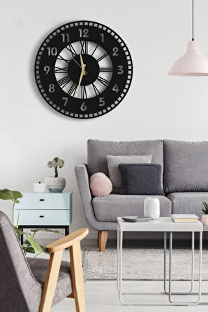 Dekoratif Duvar Saati 50x50cm + Ananaslı Tablo