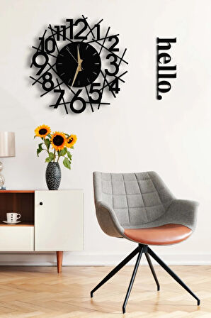 Dekoratif Duvar Saati 50x50cm + Kurt Tablo