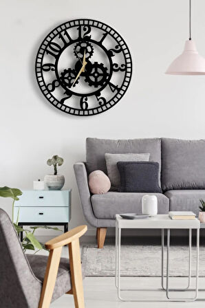 Dekoratif Duvar Saati 50x50cm + Yaprak Tablo