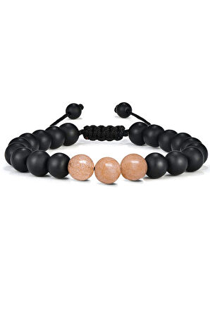 Sertifikalı Gerçek Pembe Renk Kuvars Taşı Çift Doğal Taş Bileklik Seti Doğal Bej Renk 