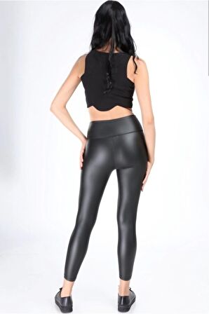 Geniş Kemer Mat Deri Şaronlu Siyah