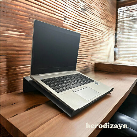 Hero Dizayn Çelik Laptop Standı Notebook Altlığı Mat Siyah